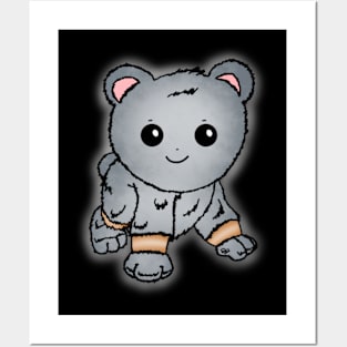 Cute Silver Baby Bear Posters and Art